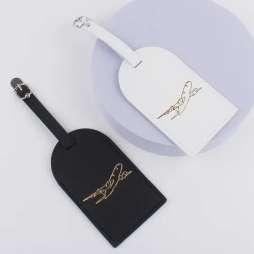2pcs Couples Luggage Tag - Metallic Design