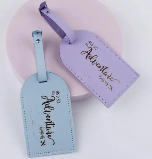 2pcs Couples Luggage Tag - Metallic Design