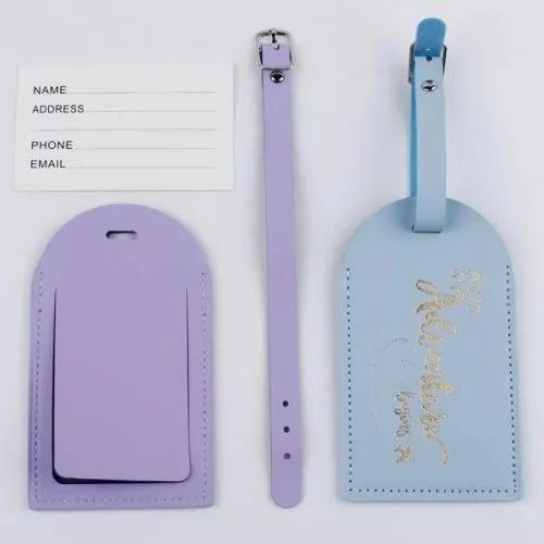 2pcs Couples Luggage Tag - Metallic Design