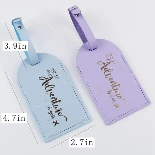 2pcs Couples Luggage Tag - Metallic Design