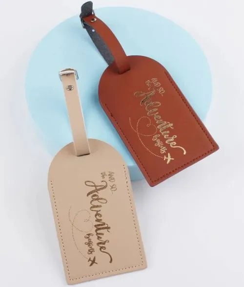 2pcs Couples Luggage Tag - Metallic Design