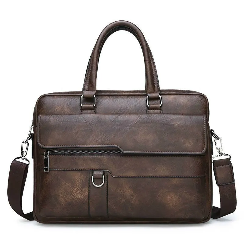 Angelo Ricci™ Exclusive Design Split Leather Briefcase