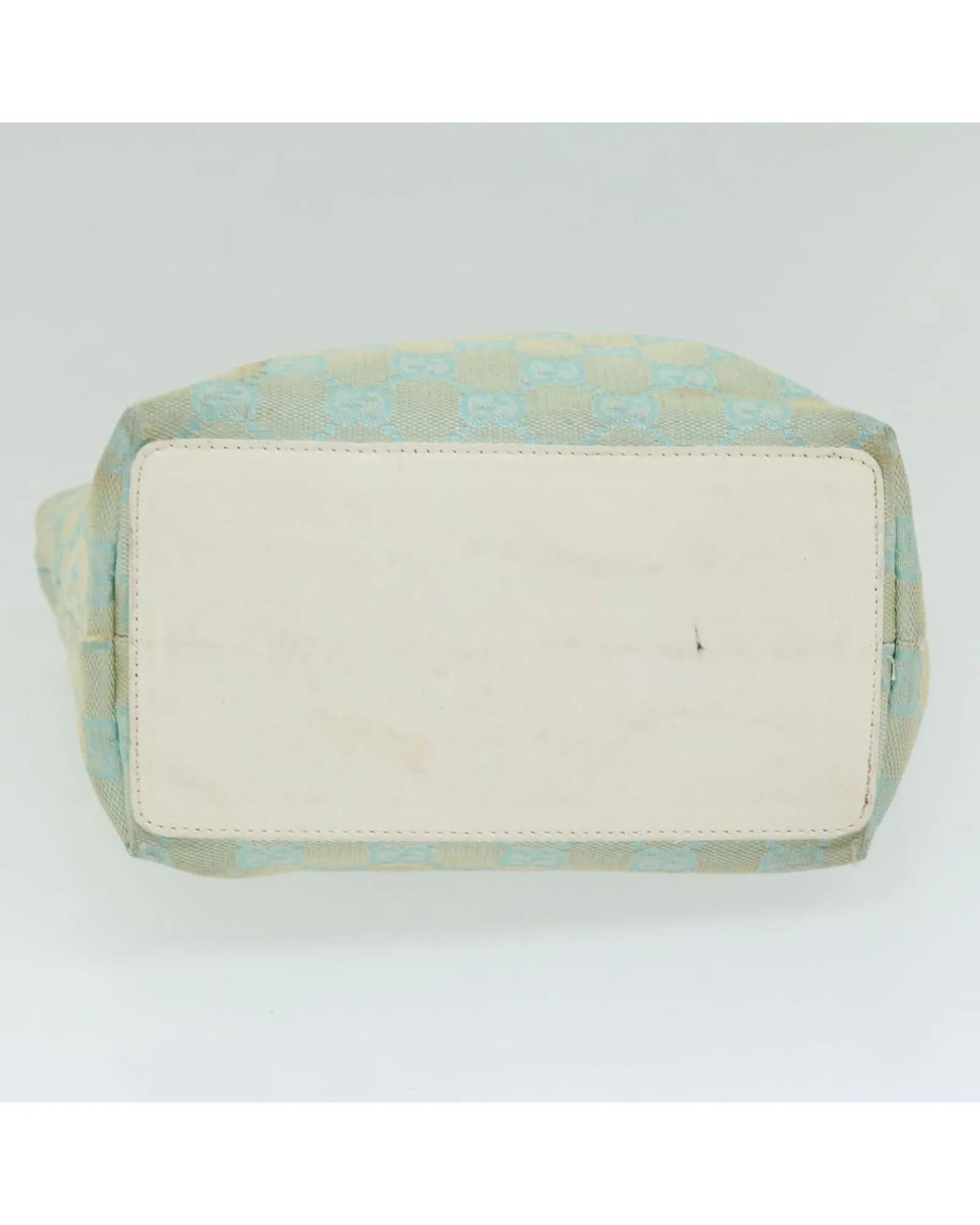 Authentic GG Canvas Hand Bag in Light Blue and White