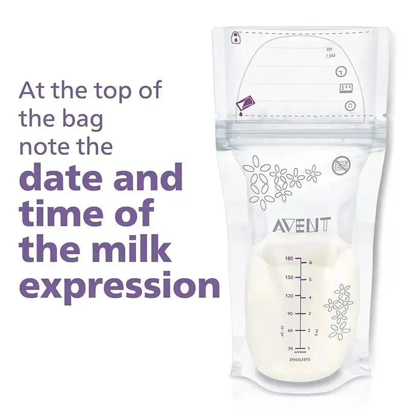 Avent - 50Ct Breast Milk Storage Bags, 6Oz/180Ml