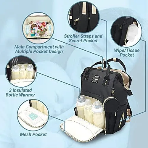 Baby Bag Diaper Changing Backpack Waterproof Large Capacity