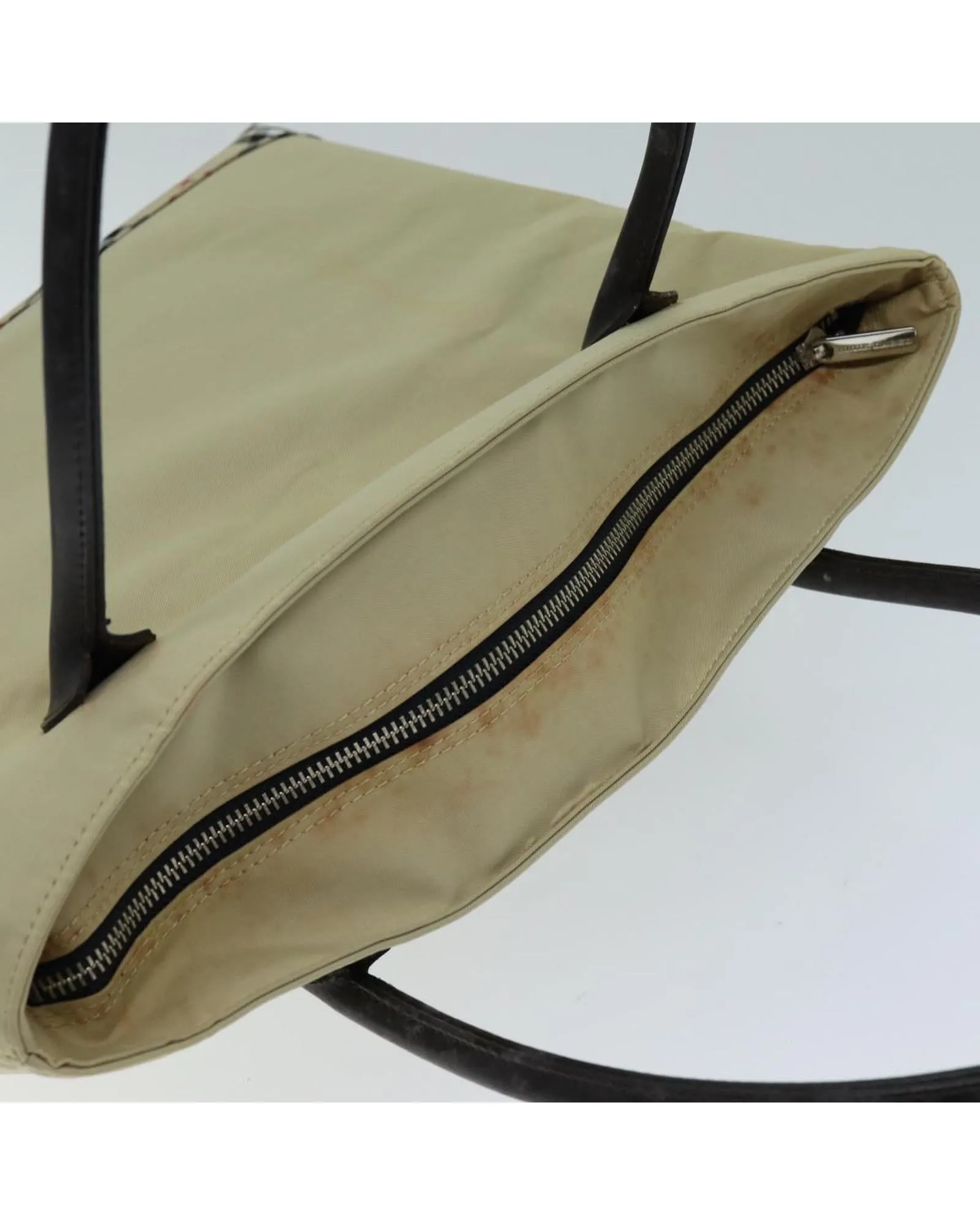 Beige Nylon Tote Bag with Nova Check Print