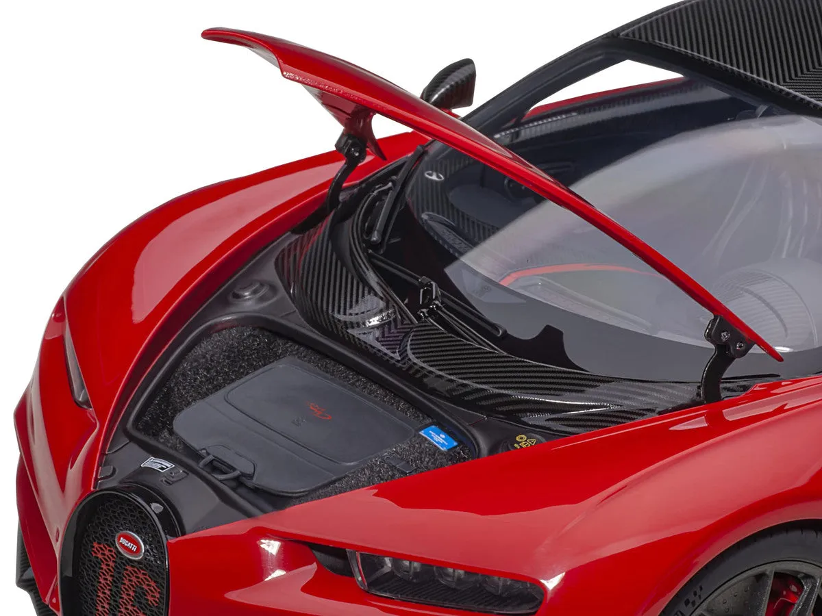 Bugatti 2019 Chiron Sport Italian Red and Carbon Black 1/18 Model Car by Autoart