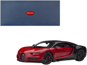 Bugatti 2019 Chiron Sport Italian Red and Carbon Black 1/18 Model Car by Autoart