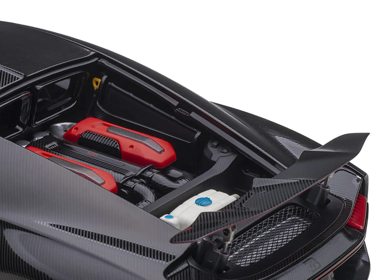 Bugatti 2019 Chiron Sport Italian Red and Carbon Black 1/18 Model Car by Autoart