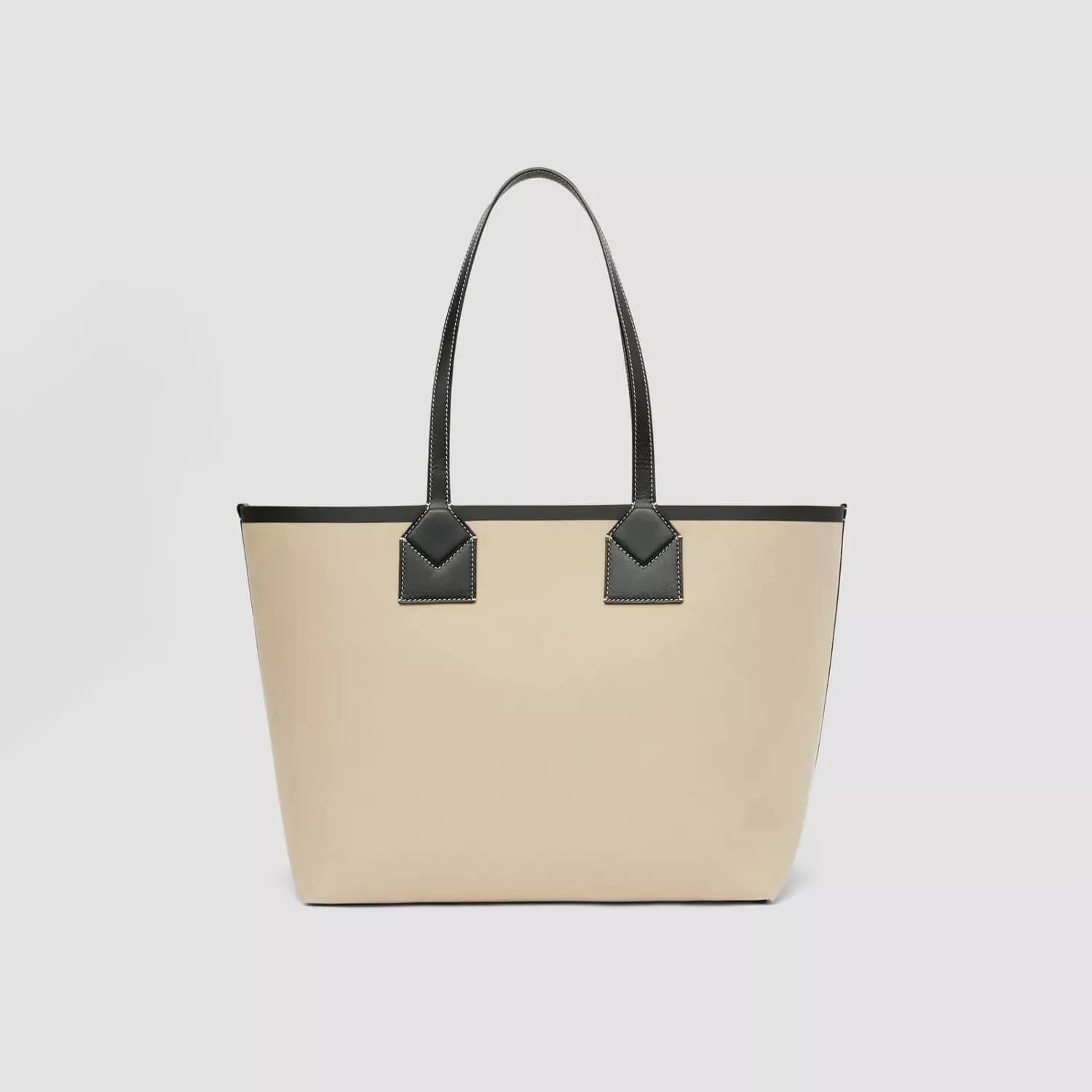 BURBERRY LABEL PRINT COTTON MEDIUM LONDON TOTE BAG