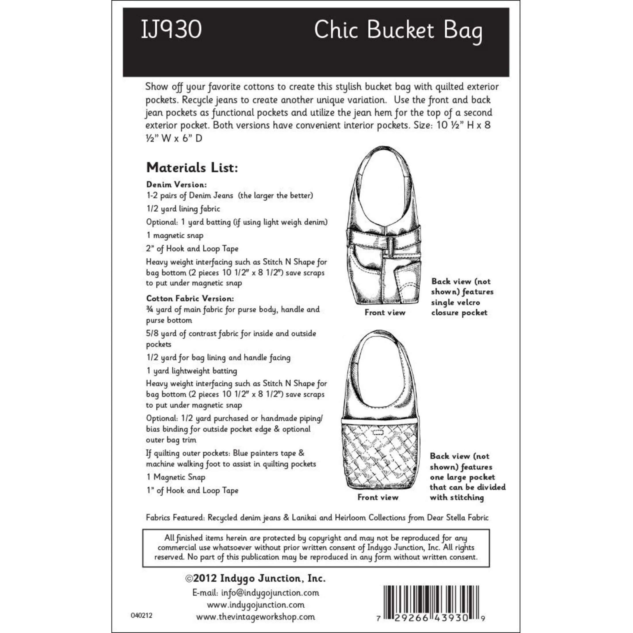 Chic Bucket Bag Pattern
