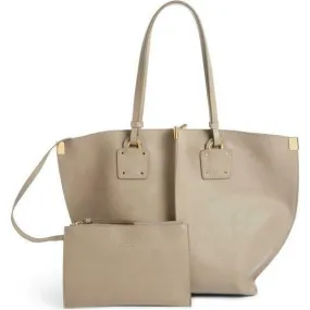 Chloé Vick Grey Beige Leather Tote