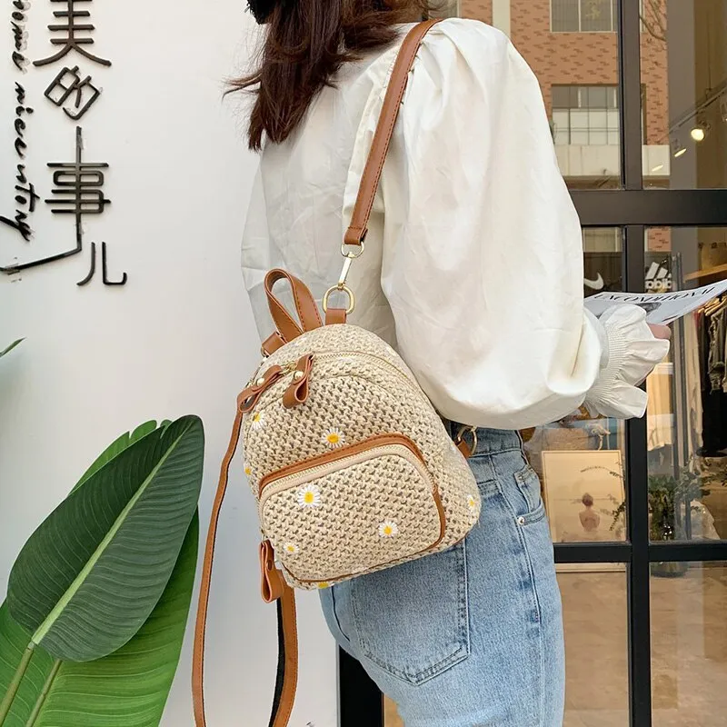Christmas Gift kawaii fashion mini backpacks for girls Woven design ladies bag 2021 summer small backpacks Women's bag