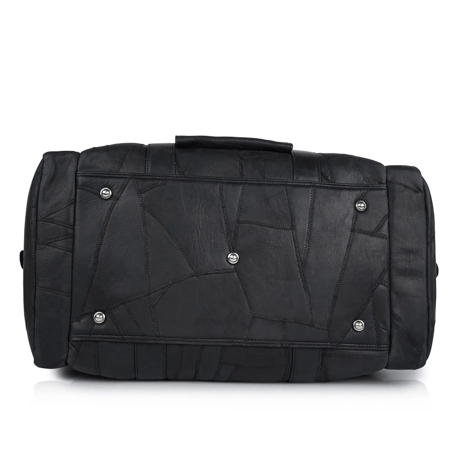 CIMONI® Premium Genuine Leather Duffle Bag Classy Design Travel Shoulder Crossbody Business Spacious Water Resistance Luggage Bag (Color - Black)