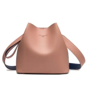 Contrast Wide Shoulder Bucket Bag