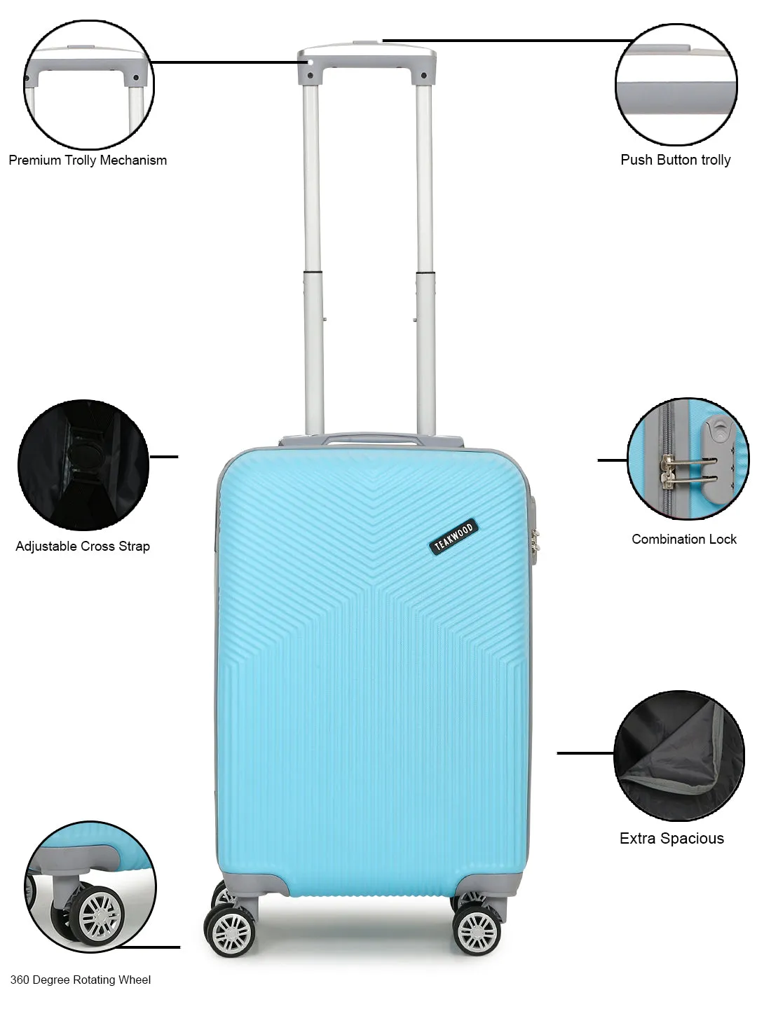 Crown Textured Cabin Hard Trolley Bag