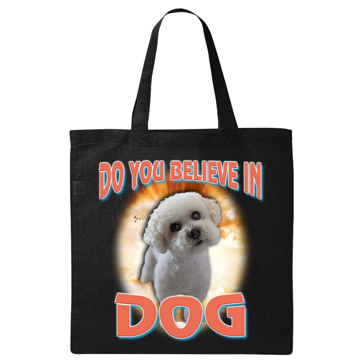 Custom Dog God Tote Bag – Upload Your Dog and Turn Them Into a Deity
