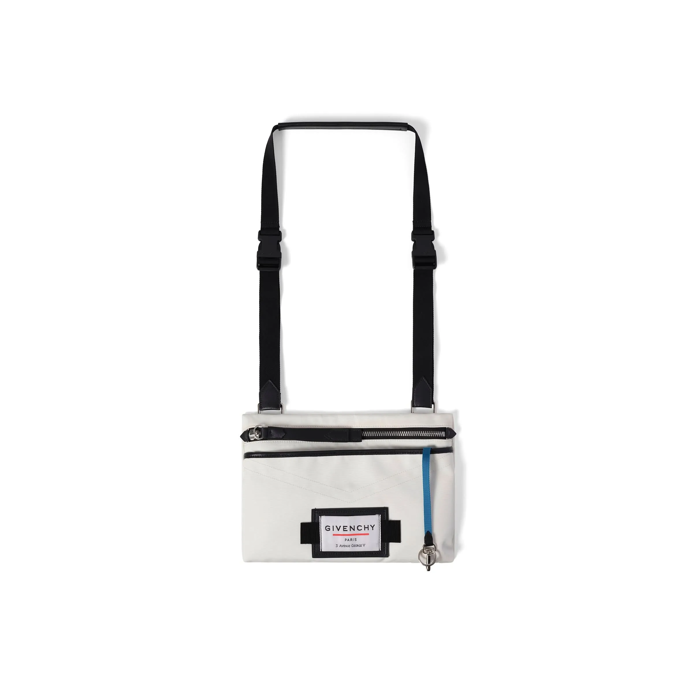 Downtown Flat Crossbody Bag in White/Black