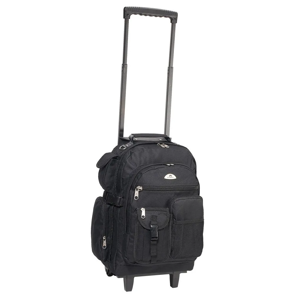 Everest Deluxe Wheeled Backpack, Black, One Size