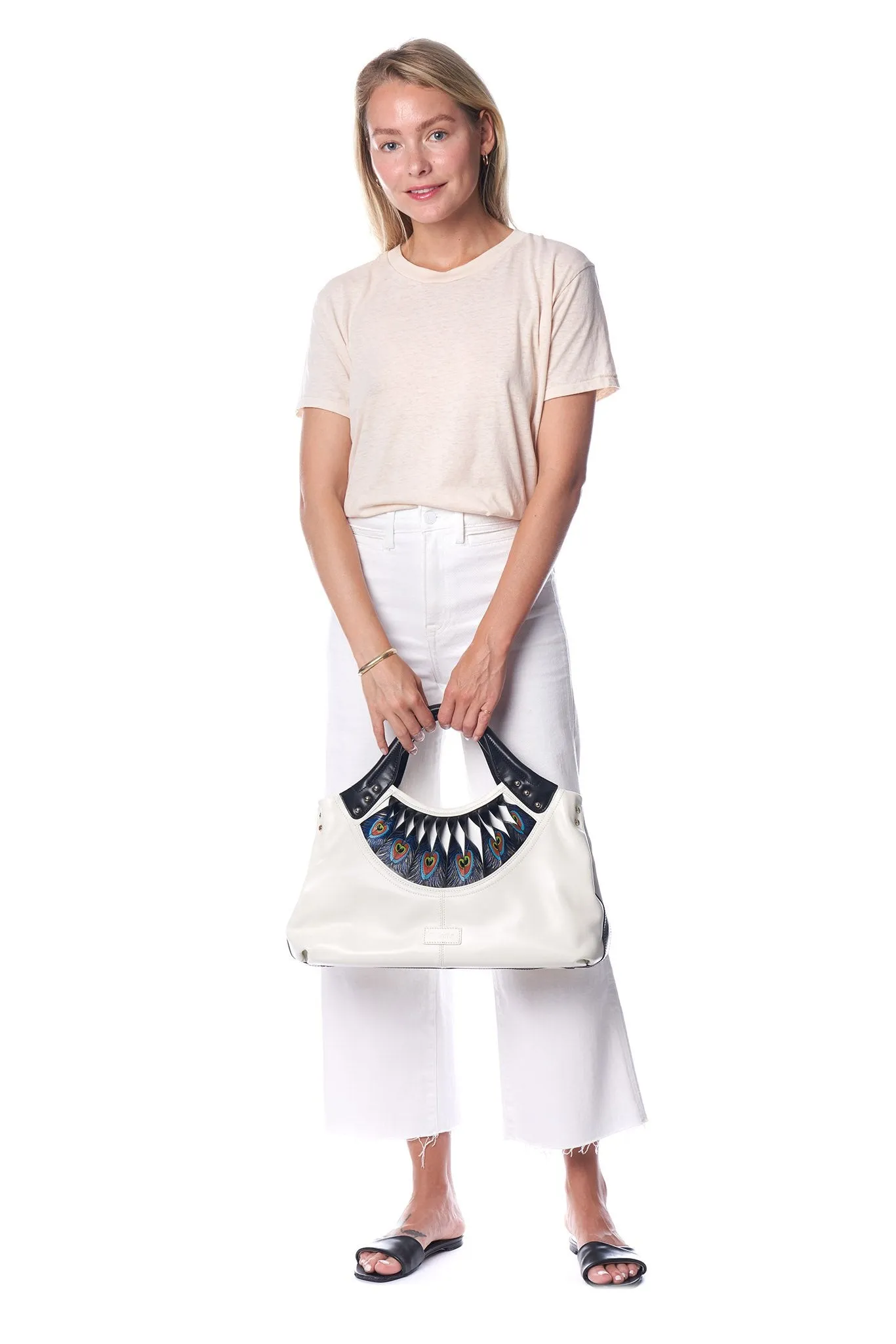 Feather White Tote