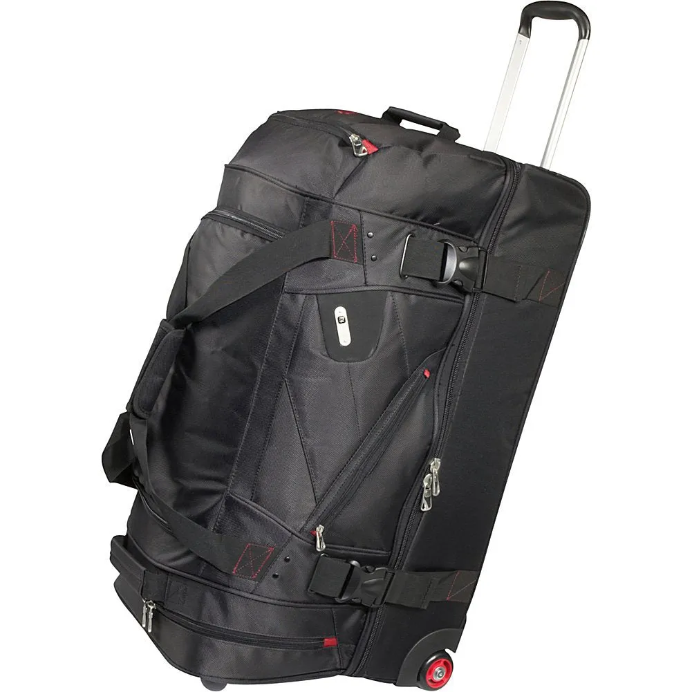 Ful Tour Manager 30-inch Rolling Duffel Bag, Retractable Pull Handle Split Level Storage ,Black