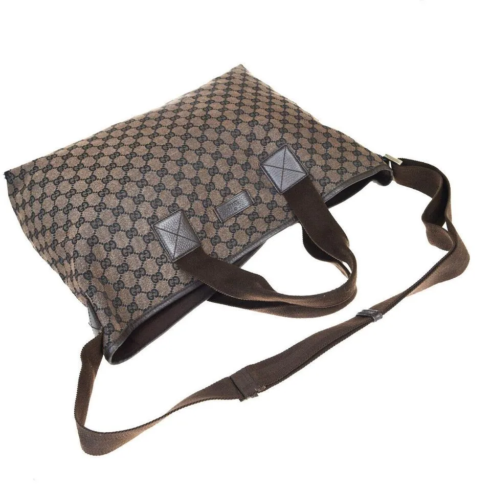 Gucci Bag Signature Large Top Handle Brown Gg Supreme Canvas Tote