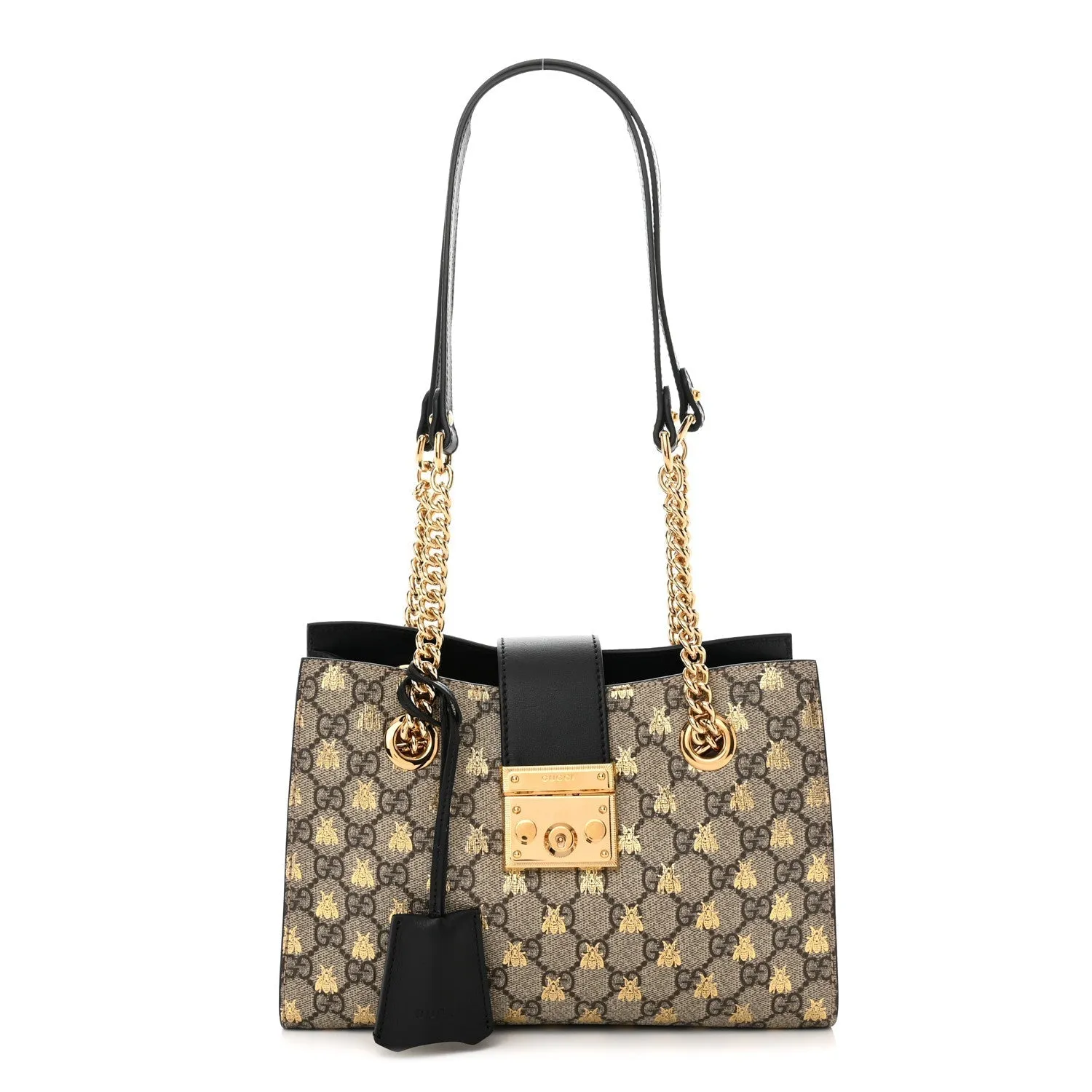 Gucci Gg Supreme Bees Small Padlock Tote