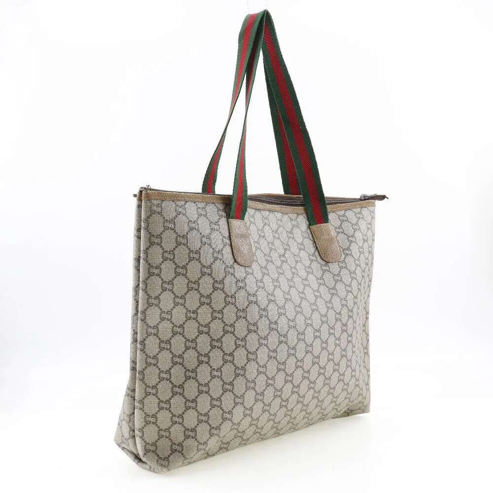 Gucci Tote Bag Sherry Beige/Red-Green Gg