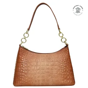 Hand Painted Croc Embossed Hobo with Chain Strap