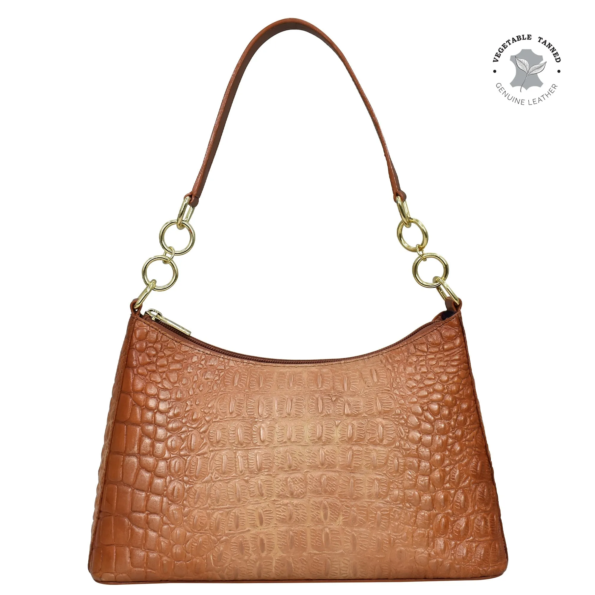 Hand Painted Croc Embossed Hobo with Chain Strap
