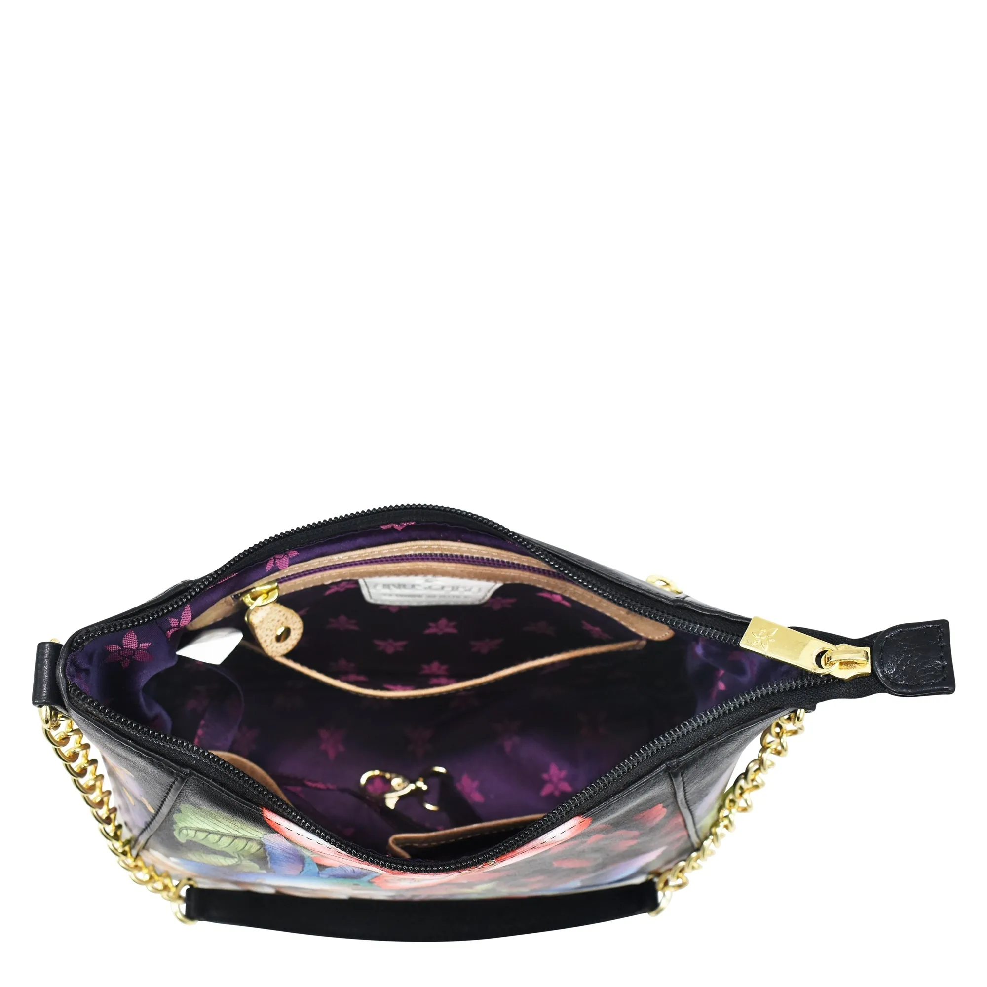 Hand Painted Zip Top Shoulder Hobo