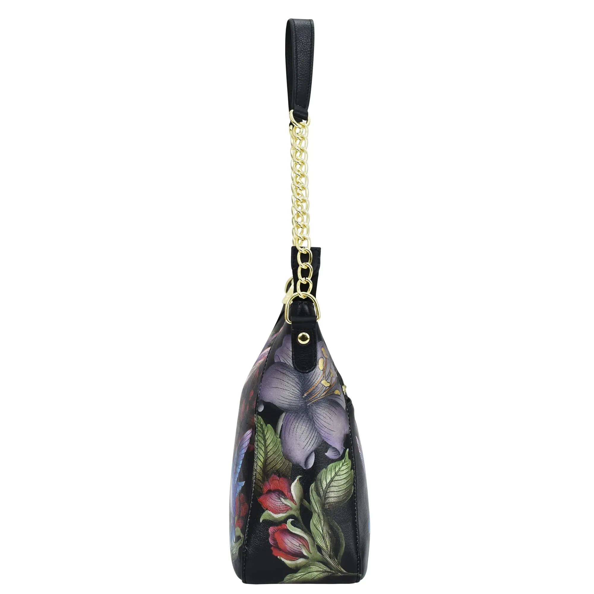 Hand Painted Zip Top Shoulder Hobo