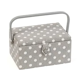 Hobby Gift: Sewing Box (M): Grey Spot: Item size: (d/w/h) 18.5 x 25.5 x 14.5cm.