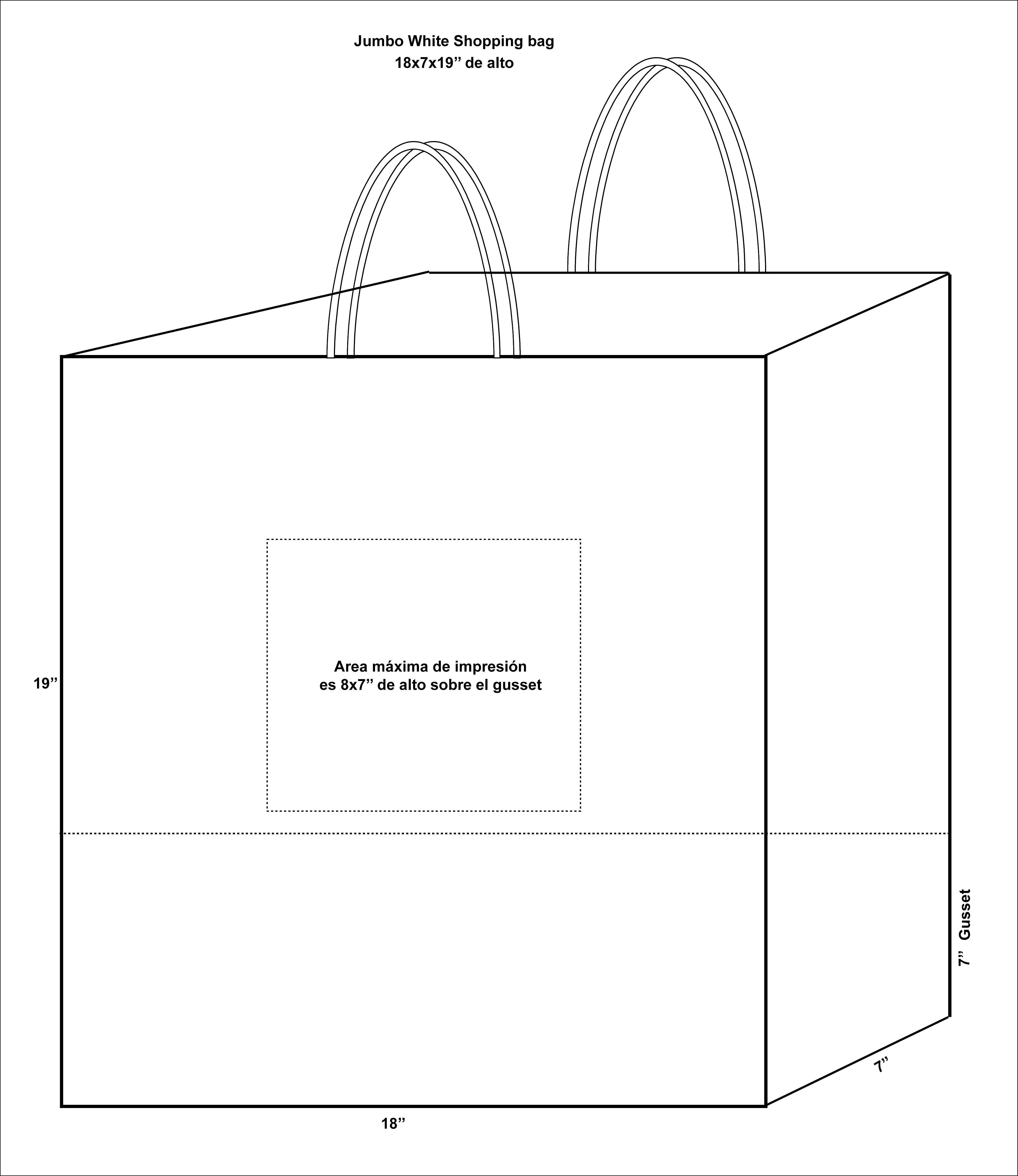 Jumbo White Paper Shopping Bags (Plain)