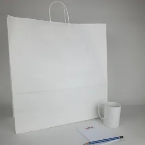 Jumbo White Paper Shopping Bags (Plain)