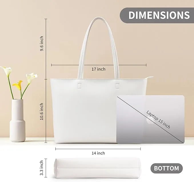 KALIDI Tote Bag Handbags for Women Large shoulder bag with Zipper Waterproof PU Women's Totes Ladies Bag for Work School Travel Daily Use