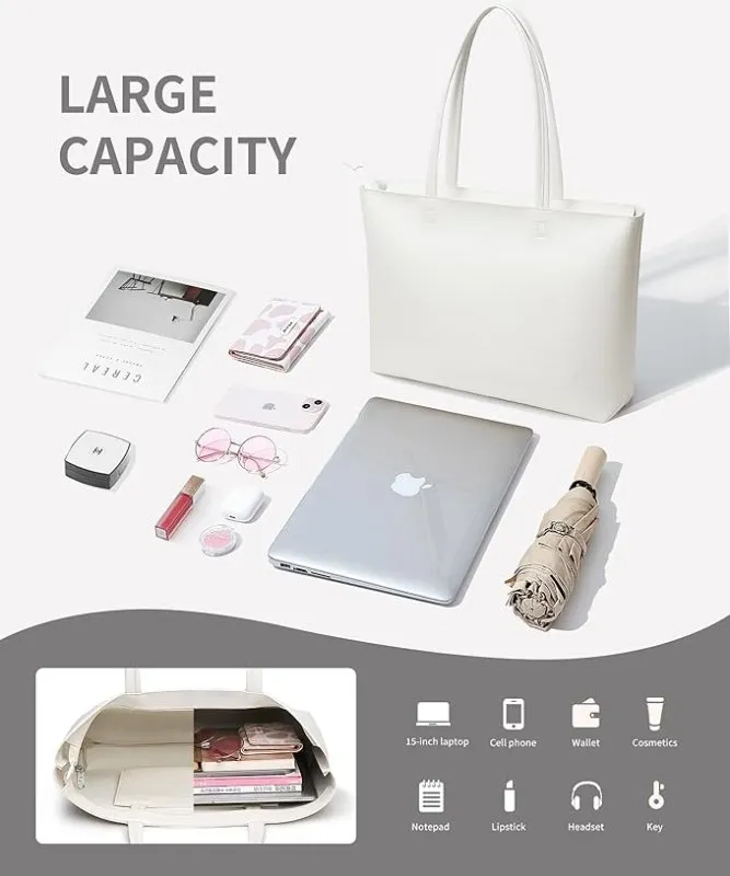 KALIDI Tote Bag Handbags for Women Large shoulder bag with Zipper Waterproof PU Women's Totes Ladies Bag for Work School Travel Daily Use