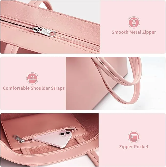 KALIDI Tote Bag Handbags for Women Large shoulder bag with Zipper Waterproof PU Women's Totes Ladies Bag for Work School Travel Daily Use