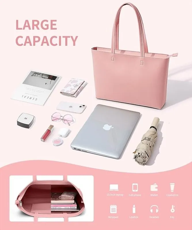 KALIDI Tote Bag Handbags for Women Large shoulder bag with Zipper Waterproof PU Women's Totes Ladies Bag for Work School Travel Daily Use