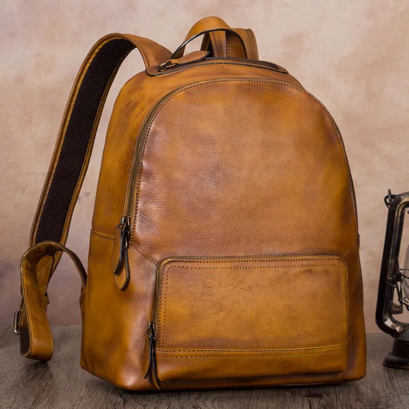Ladies Vintage Black Leather Rucksack Backpack Purse School  Bags for Women