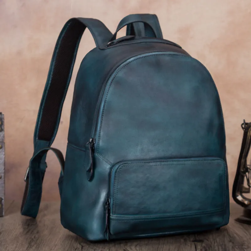 Ladies Vintage Black Leather Rucksack Backpack Purse School  Bags for Women
