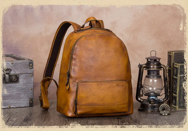 Ladies Vintage Black Leather Rucksack Backpack Purse School  Bags for Women