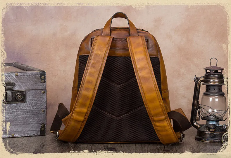 Ladies Vintage Black Leather Rucksack Backpack Purse School  Bags for Women
