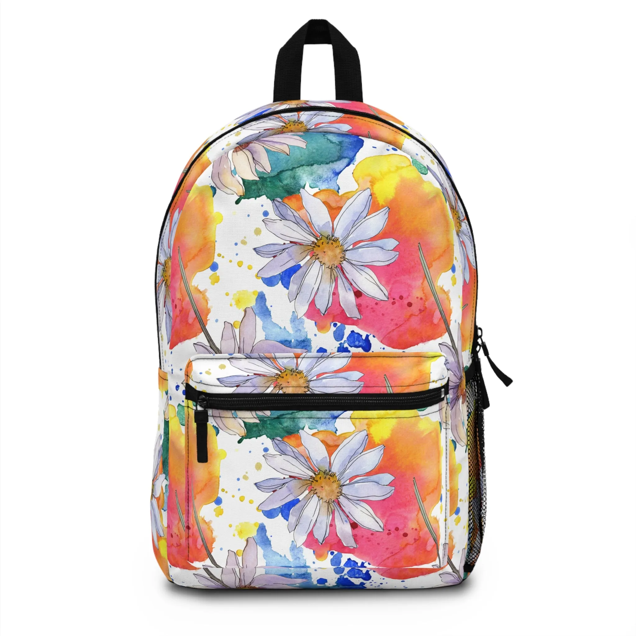 Large Colorful Watercolor Daisy Design Lightweight Backpack