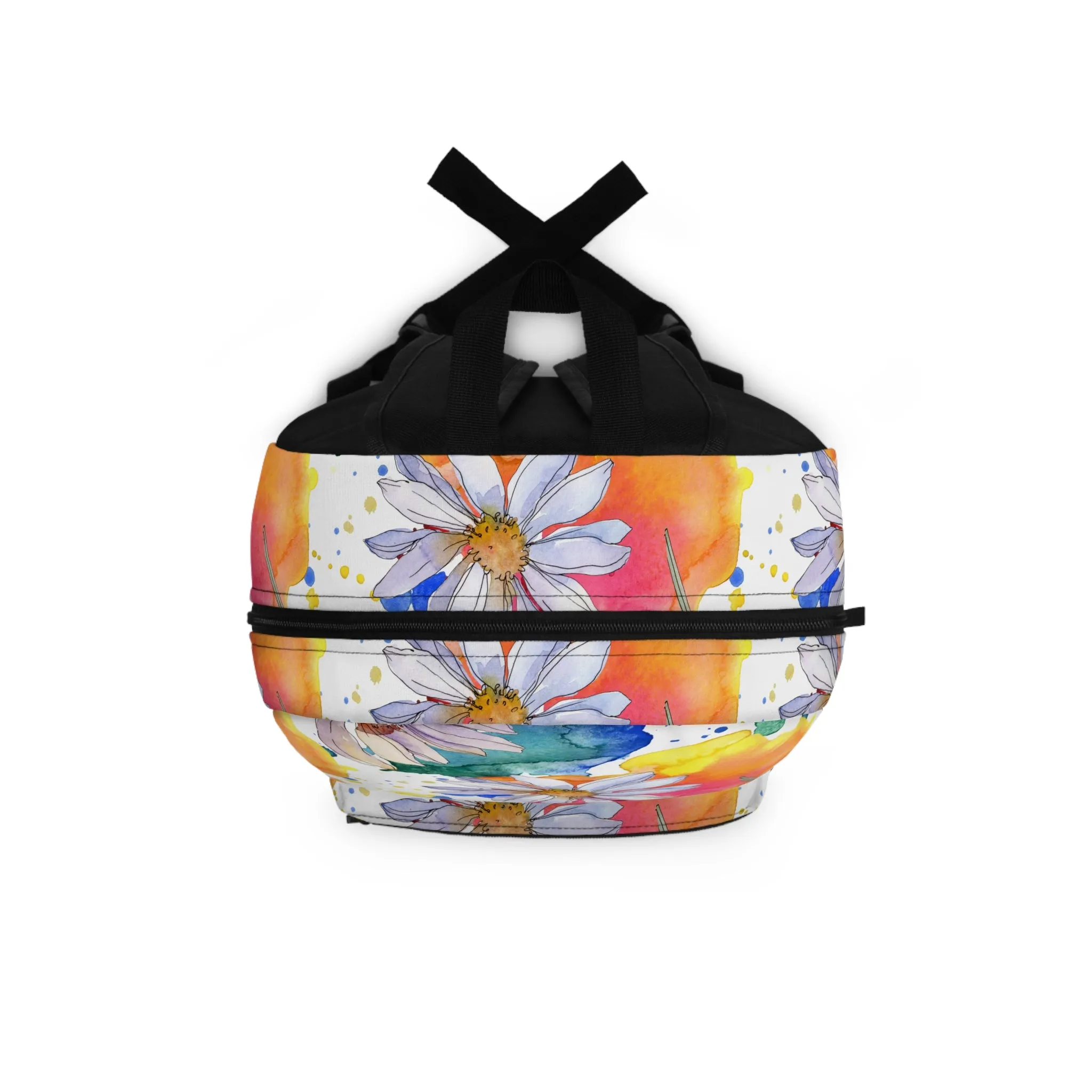 Large Colorful Watercolor Daisy Design Lightweight Backpack