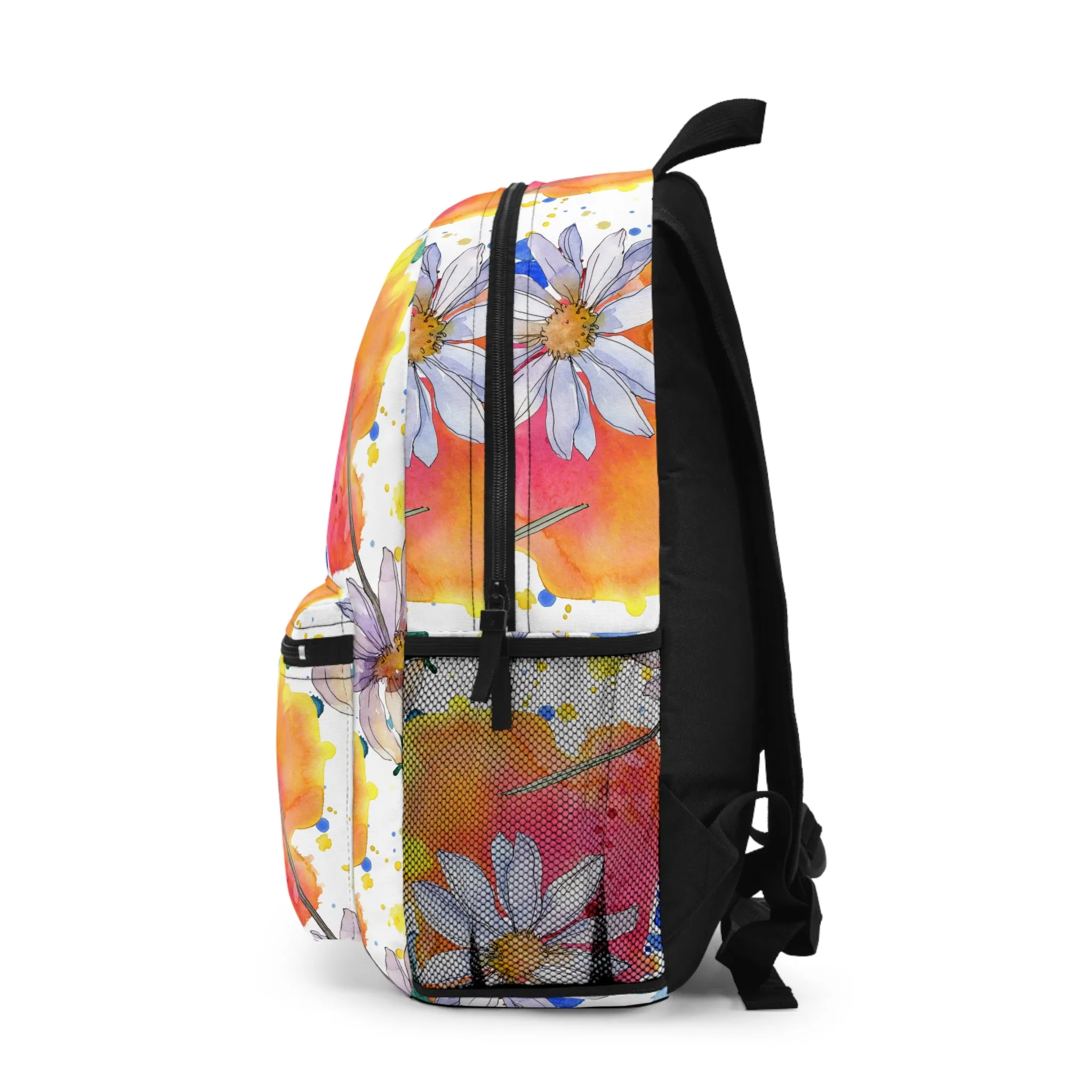 Large Colorful Watercolor Daisy Design Lightweight Backpack