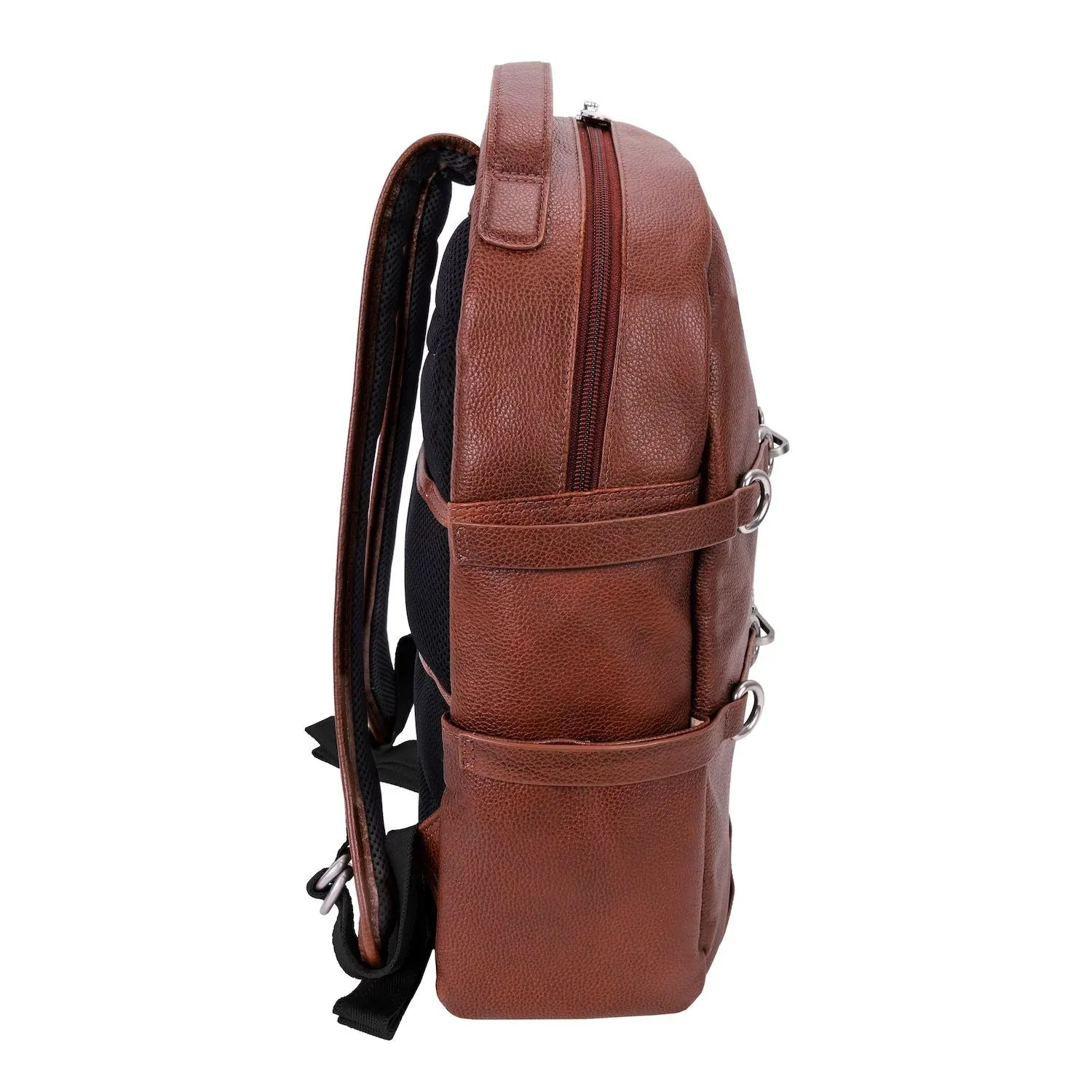Leather Mc  Klein Oakland backpack for laptop and tablet with a diagonal of 15 inches brown