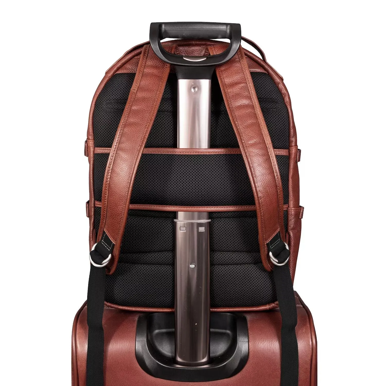 Leather Mc  Klein Oakland backpack for laptop and tablet with a diagonal of 15 inches brown