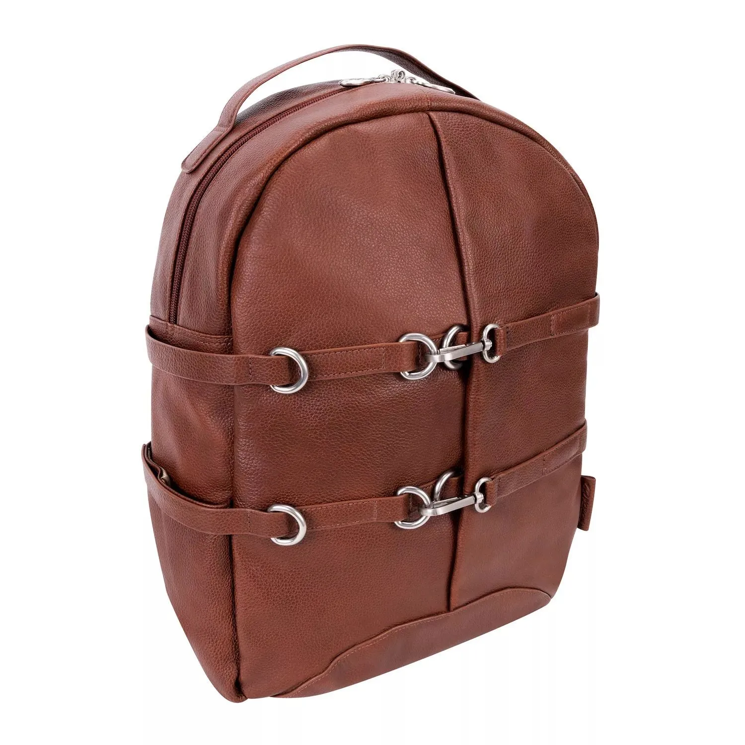 Leather Mc  Klein Oakland backpack for laptop and tablet with a diagonal of 15 inches brown