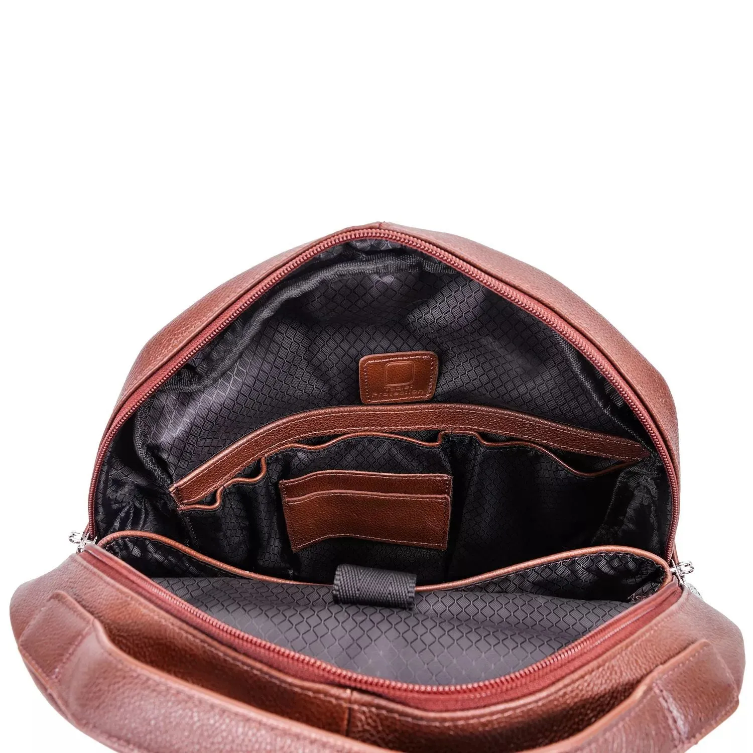 Leather Mc  Klein Oakland backpack for laptop and tablet with a diagonal of 15 inches brown